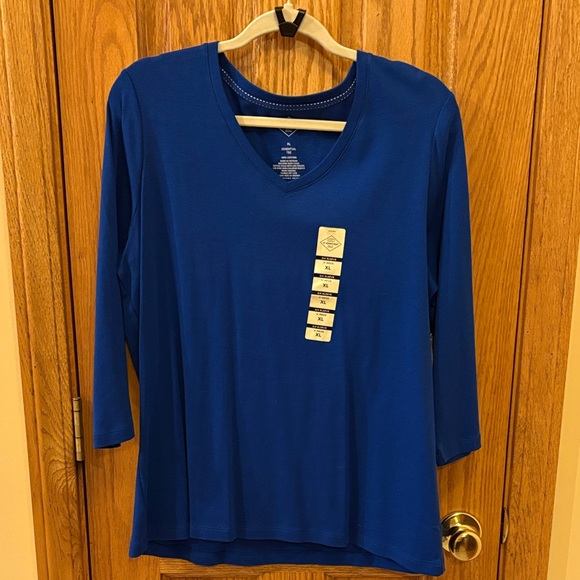 St. John's Bay 3/4 Sleeve T-Shirts - Rust and Blue NWT - Picture 10 of 13